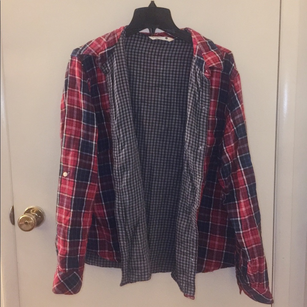🔴 Plaid Buttondown Soft Rollcuff Sleeve Shirt